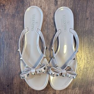 Authentic Valentino Jelly Rockstud Sandals- Nude